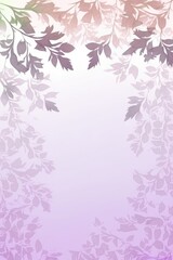 Pale Lilac Light Pink Background Silhouettes Leafy Branches Vertical Mobile Postcard. Generative AI