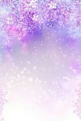 Soft Lavender Background Glitter Silhouettes Flowers Vertical Mobile Postcard. Generative AI