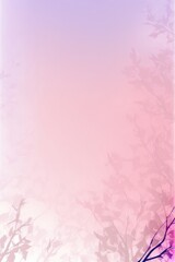 Soft Pink Light Pink Background Silhouettes Leafy Branches Vertical Mobile Postcard. Generative AI