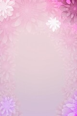 Soft Pink Background Silhouettes Flowers Vertical Mobile Postcard. Generative AI
