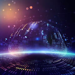 blue background with data cable