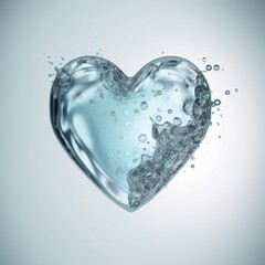 Fototapeta na wymiar heart shaped water, generative ai
