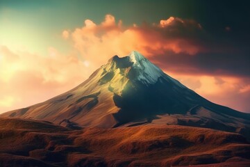 Fototapeta premium Sunset and Rocky Mountains Generative AI