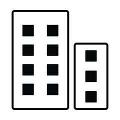 building icon, city vector, hotel illustration