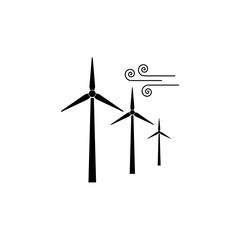 Wind turbine icon isolated on transparent background