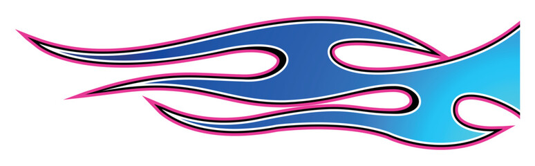 Tribal fire flame electric race car body side vinyl sticker vector eps art image file. Burning tires and flames sport car decal.