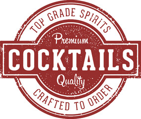 Vintage Style Cocktails Bar Menu Stamp - 584409149