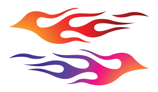 Speed flame sports car decal vinyl sticker. Racing car tribal fire flames vector art graphic. Side vehicle decoration for car, auto, truck, boat, suv, motorcycle.