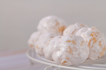 Traditional portuguese sweets beijinhos, regional sweet from Pombal, Portugal