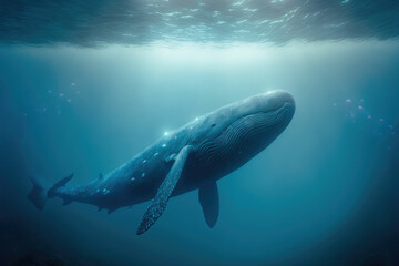 Fototapeta na wymiar Humpback whale breach ,made with Generative AI