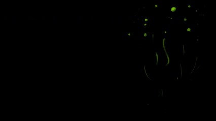 Animation of green gas on a black screen. Foul odor concept. Cartoon fart effect in 4k with alpha channel.