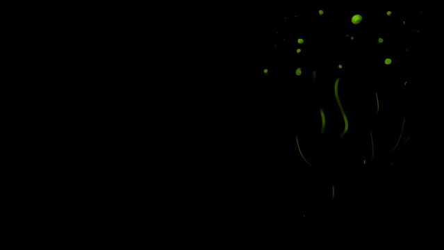Animation of green gas on a black screen. Foul odor concept. Cartoon fart effect in 4k with alpha channel.