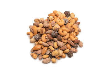  A group of almonds, pistachios, walnuts, macadamia, cashews.