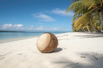 coconut on the beach, generative AI