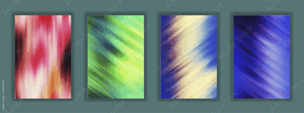 Wall mural Set of Abstract Color blur background. Modern Smartphone screen, mobile app Template. 