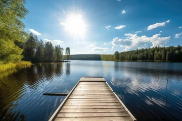 Foto op Plexiglas lake in the forest, generative AI © legendexpert