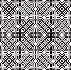 Abstract geoetric line seamless white pattern. Arabesque tile texture in asian decor style