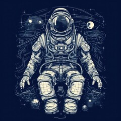 Fototapeta premium astronaut in space, generative AI