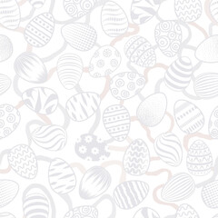 Easter egg seamless pattern. Spring holiday background for printing on fabric, paper for scrapbooking, gift wrap and wallpapers. Happy easter greeting card decor - 584411955