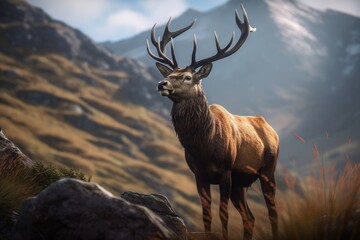 Fototapeta premium Monarch Of The Glen. AI generated