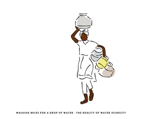 illustration of a person holding a bottle of water
global water day