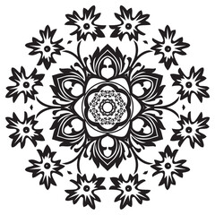 hand drawing mandalas. Hand drawn mandala symbol in vector textiles, posters, tattoos in indian yoga style