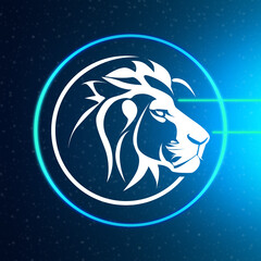 neon lion illustration