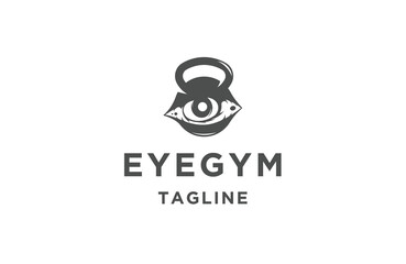 eye fitness logo icon design template flat vector