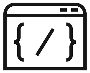 Code line icon. Programming language script symbol