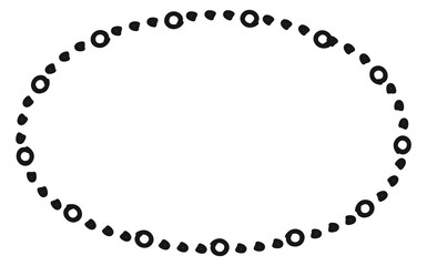 Round doodle frame. Sketch empty dot circle