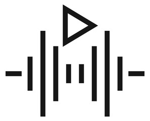 Audio record line icon. Play sound sign
