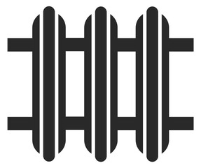 House heating system icon. Black radiator symbol