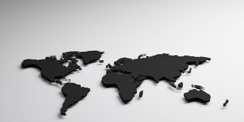 World map black colors on a white background