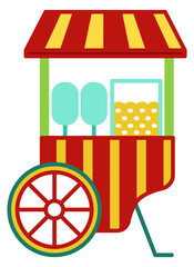 Street food cart icon. Popcorn stand symbol