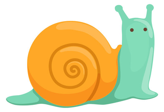 Snail icon. Cartoon animal. Funny slug character