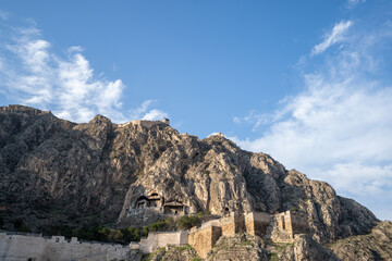 View of the king rock tombs of the Pontos kings in Amasya.