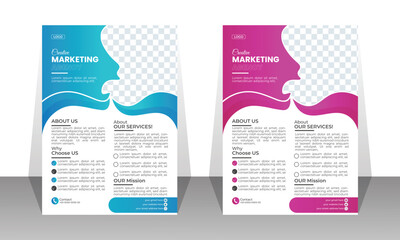 creative modern professional double sided business flyer or corporate brochure design template
