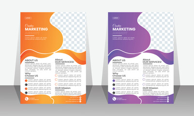Corporate business flyer design and digital marketing agency brochure cover template Vector
