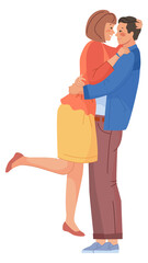 Happy couple hug. Man and woman in love