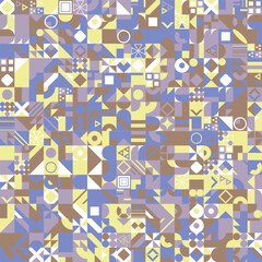 Geometric pattern with different colorful figures. Background for poster, banner, wallpaper, flyer, brochure
