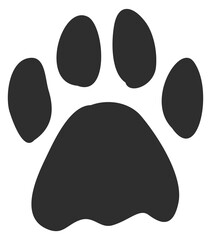 Leopard footprint black silhouette icon. Animal track