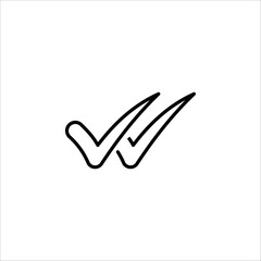 Check mark vector icon. Checkmark right symbol tick sign. Ok button icon on white background