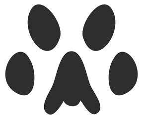 Cat paw black logo. Animal footprint mark