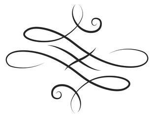 Elegant calligraphic divider. Classic vintage decorative element
