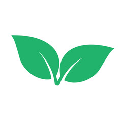 Green leaves vector sign. Sprout icon 