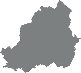 Gray flat blank vector map of the Belgian city of LA LOUVIÈRE, BELGIUM