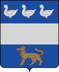 Official coat of arms vector illustration of the Belgian city of LA LOUVIÈRE, BELGIUM