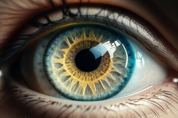 The human eye macro close up. AI generated