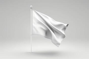 White flag on a white background. AI generated, human enhanced