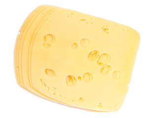 cheese slices isolated on white background cutout